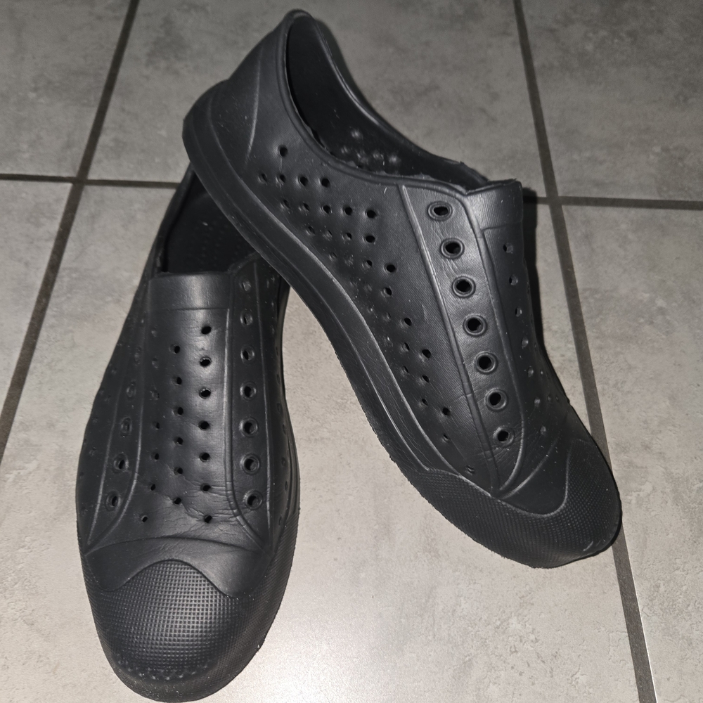 Women’s Black Slip-On Perforated Casual Slippers